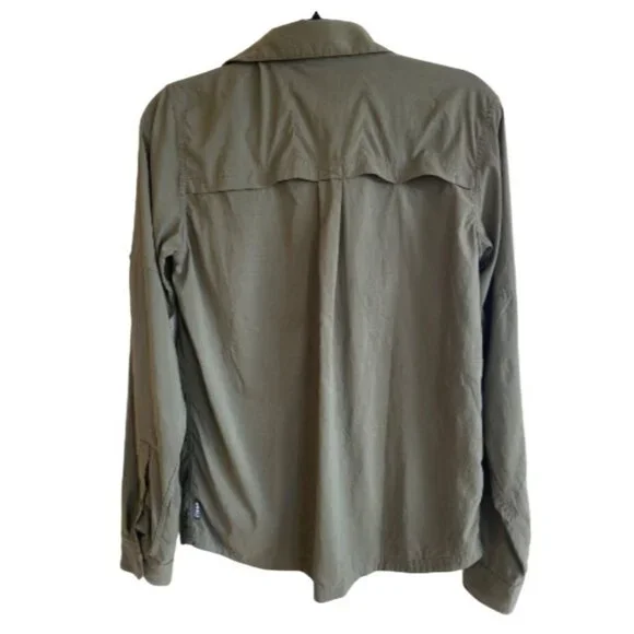 REI Green Shirt Boys XL (18) Button Down Roll Tab Sleeve Vented Boy Scout - Picture 9 of 10